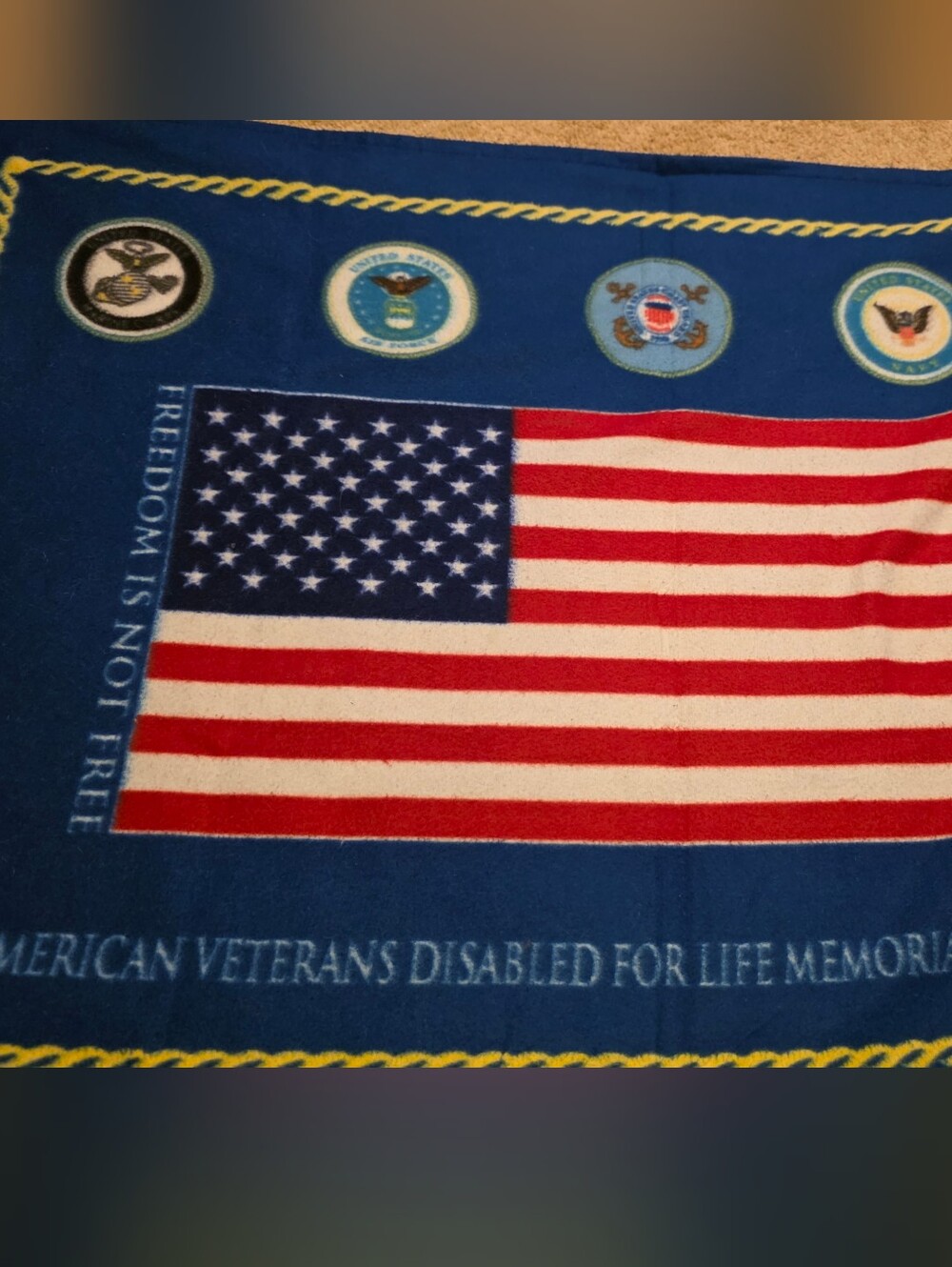 American Veterans Disabled For Life Memorial Fleece Throw Blanket